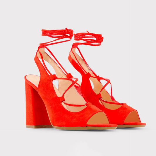 Made in Italia - Sandales Femme à Talon Haut 10 cm avec Lacet à la Cheville