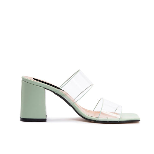 Fashion Attitude - Sandales Femme à Talon Transparent Vert Pastel