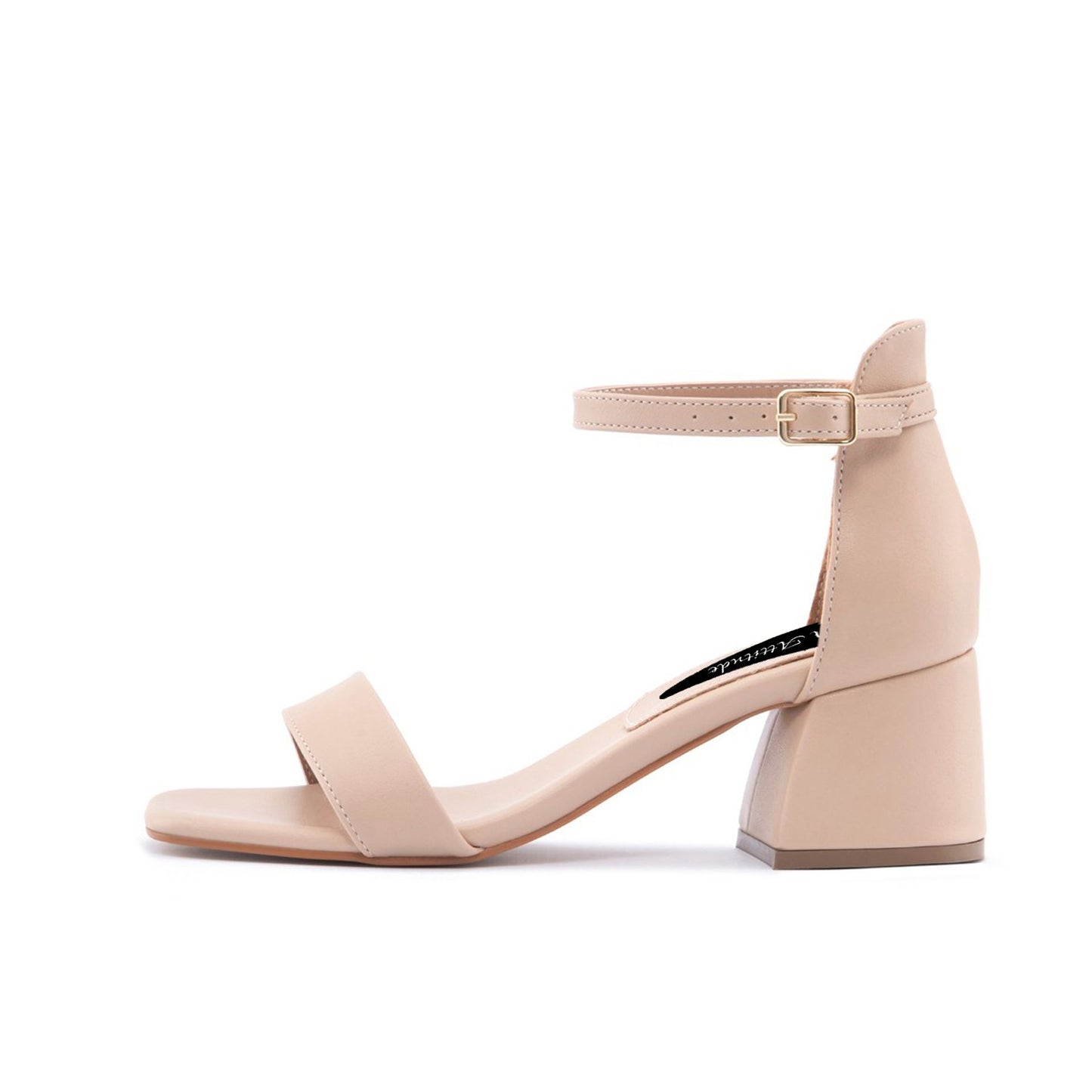 Fashion Attitude - Sandales Femme à Talon Bloc Beige Élégant