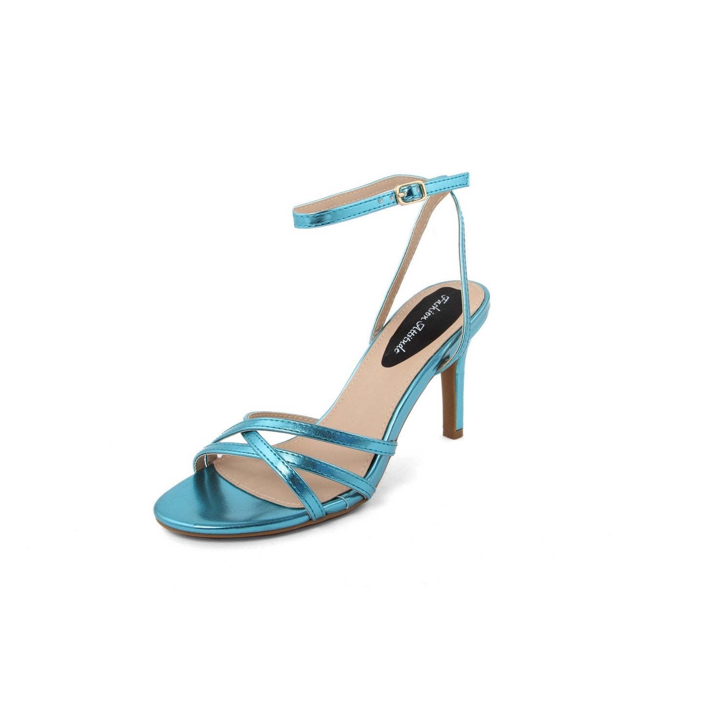 Fashion Attitude - Sandales à Talon Aiguilles Métalliques Bleu